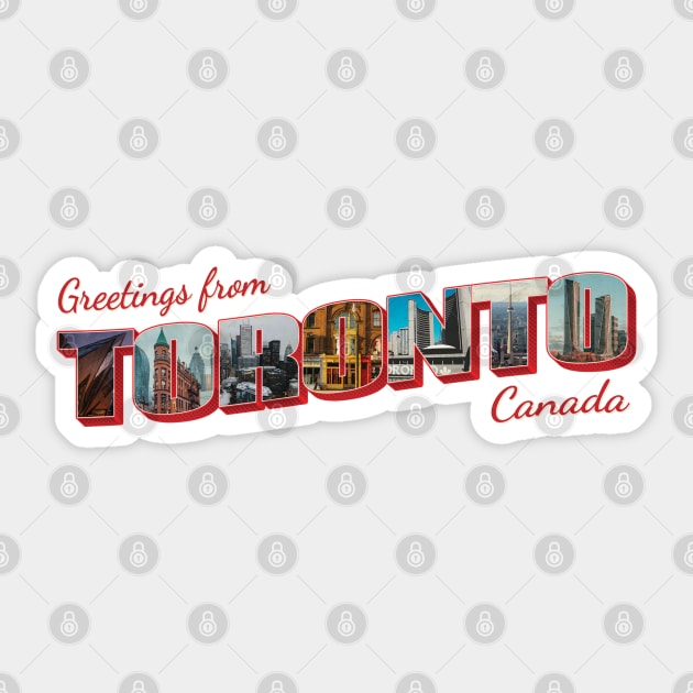 Greetings from Toronto in Canada Vintage style retro souvenir Sticker by DesignerPropo